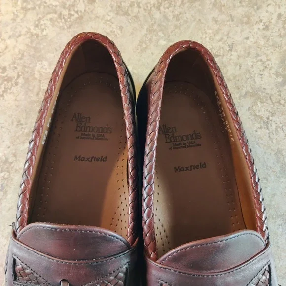 Allen Edmonds Maxfield Tassel Loafer Mens 9 D Brown Leather Slip